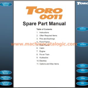 Sandvik Toro 0011 Mining Wheel Loader Spare Parts Manual