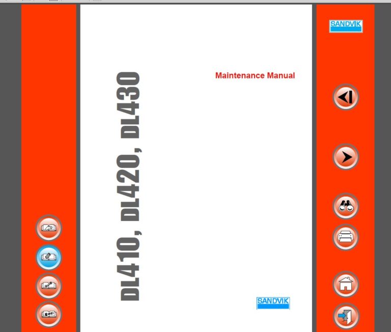 Sandvik DL410, DL420, DL430 Drilling Rig Maintenance Manual