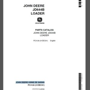 John Deere JD644B LOADER Parts Catalog