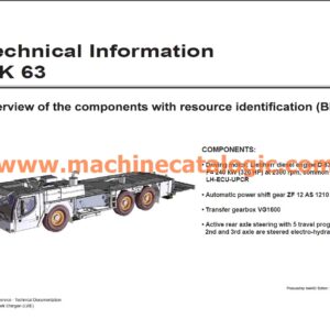 Liebherr MK 63 Crane Technical Manual, Hydraulic and Electric Diagram and Error Code Manual