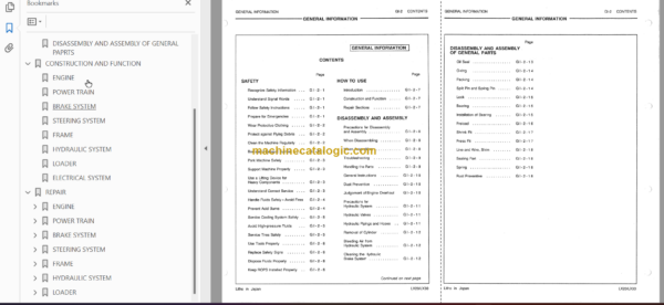 Hitachi LX20 Wheel Loader Service manual