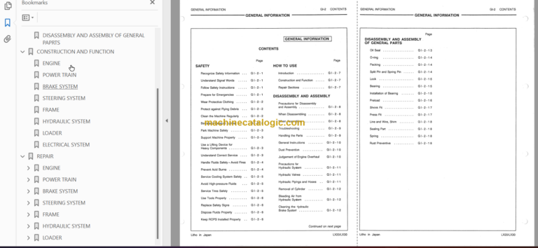 Hitachi LX20 Wheel Loader Service manual