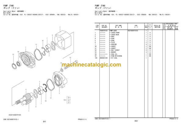 Hitachi ZW180-6 ZW180PL-6 Wheel Loader Equipment Components Parts Catalog