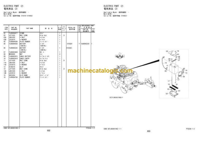 Hitachi ZV550WL Walk-behind Roller Parts Catalog