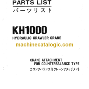 Hitachi KH1000 Crane Attachment for Counterba Parts List