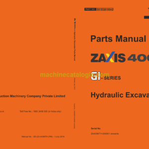 Hitachi ZAXIS 400MTH GI-SERIES Hydraulic Excavator Parts Catalog