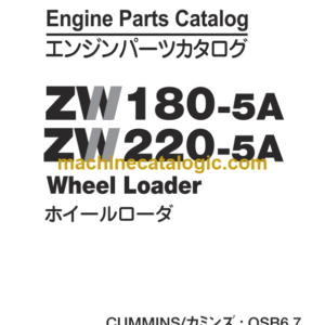 Hitachi ZW180-5A ZW220-5A Wheel Loader Engine Parts Catalog