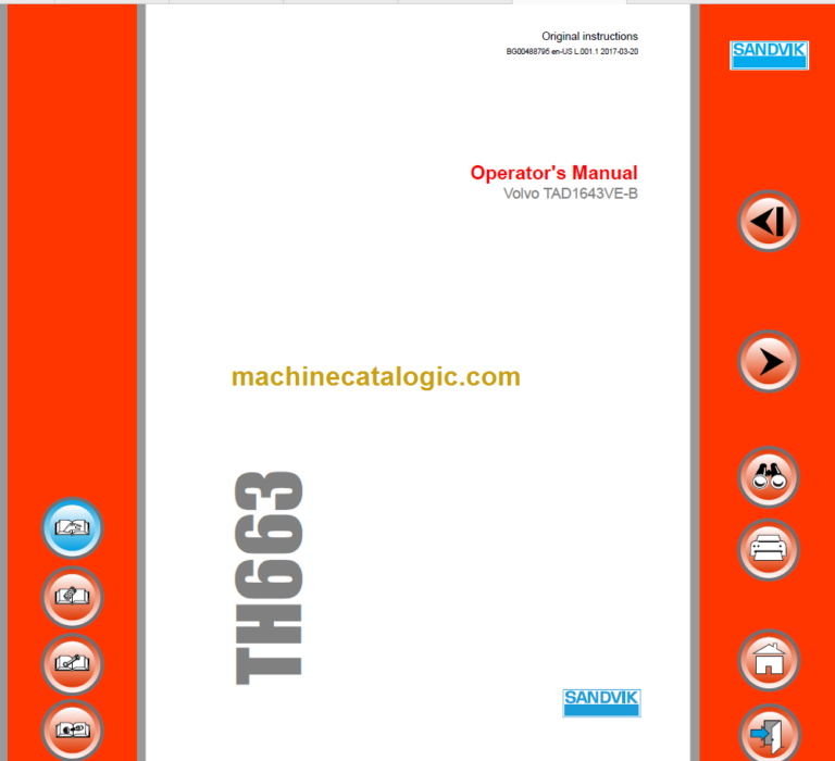Sandvik TH663 Operator's Manual Serial No. T763D156