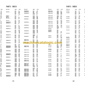 Hitachi ZC35C-5 35T-5 50C-5 50T-5 Vibratory Roller Equipment Components Parts Catalog (PTCJA0-E1-3)