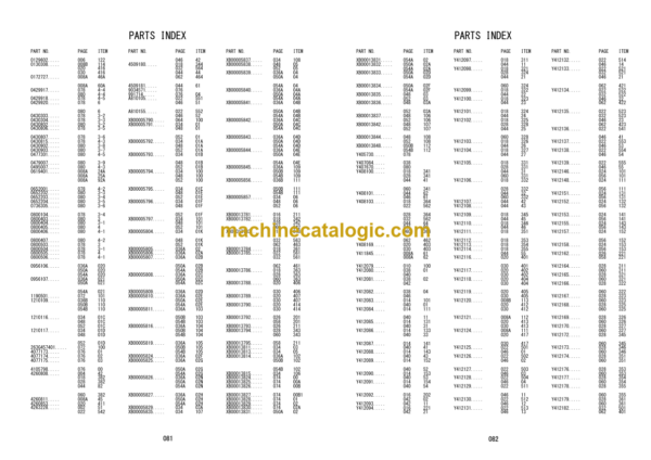 Hitachi ZC35C-5 35T-5 50C-5 50T-5 Vibratory Roller Equipment Components Parts Catalog (PTCJA0-E1-3)