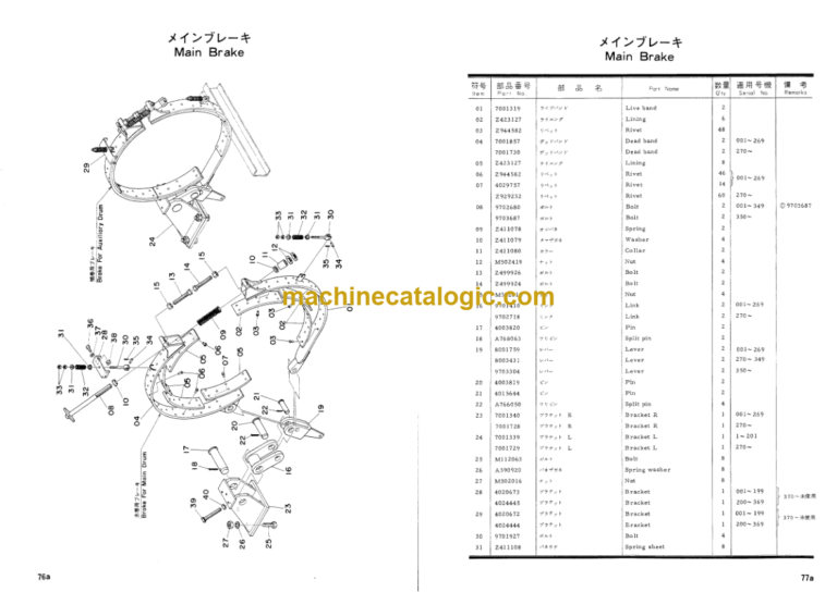 Hitachi KH100 Hydraulic Crawler Crane Parts Catalog