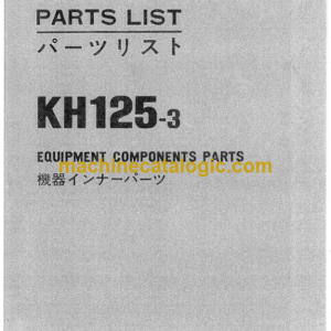 Hitachi KH125-3 Equipment Components Parts Catalog Serial No.0801-