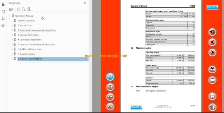 Sandvik TH663 Operator's Manual Serial No. T763D156