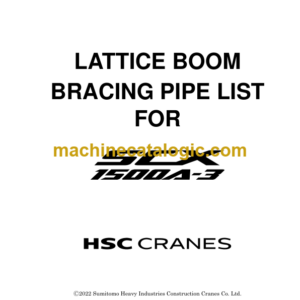 Hitachi Sumitomo SCX1500A-3 Bracing List