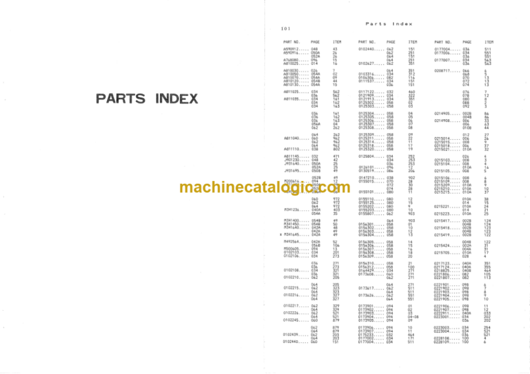 Hitachi KH125-3 Equipment Components Parts Catalog Serial No.0801-