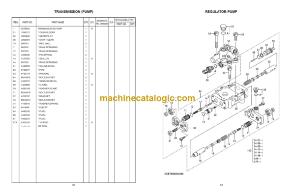 Hitachi ZX220-ISUZU Parts Catalog