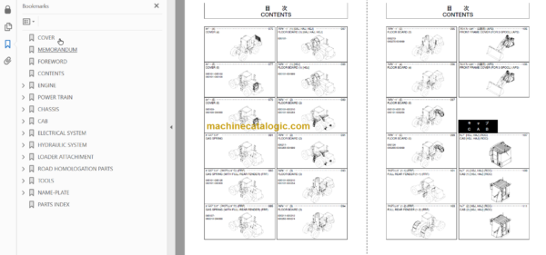 Hitachi ZW310 ZW310-A Wheel Loader Parts Catalog