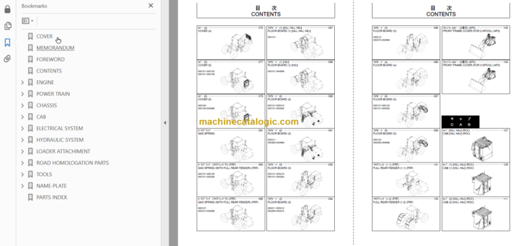 Hitachi ZW310 ZW310-A Wheel Loader Parts Catalog