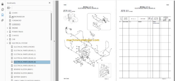 Hitachi ZW310 ZW310-A Wheel Loader Parts Catalog