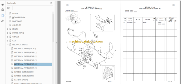 Hitachi ZW310 ZW310-A Wheel Loader Parts Catalog