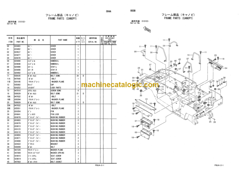 Hitachi CP215 Tired Roller (P8UA-2-1) Parts Catalog