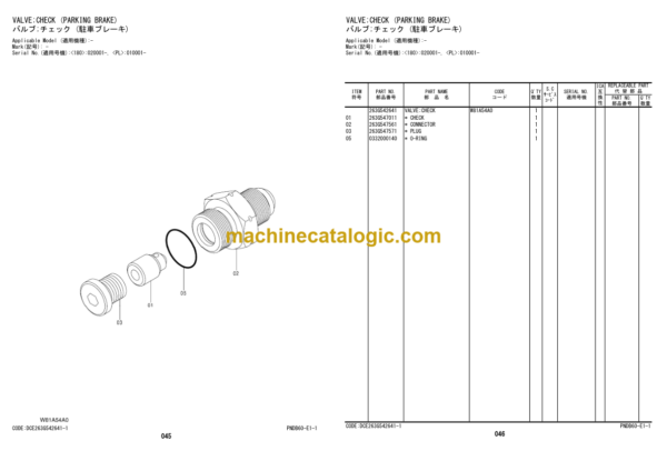 Hitachi ZW180-5B ZW180PL-5B Wheel Loader Equipments Components Parts Catalog