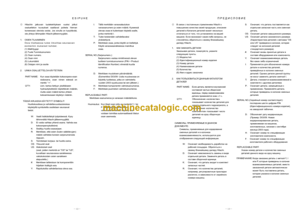 Hitachi ZW180-5B ZW180PL-5B Wheel Loader Equipments Components Parts Catalog