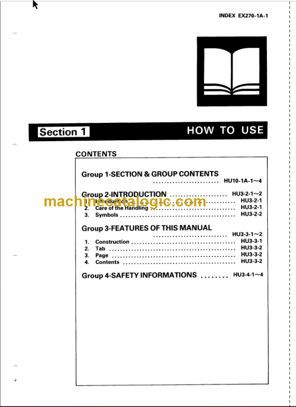 Hitachi EX270 Service Manual