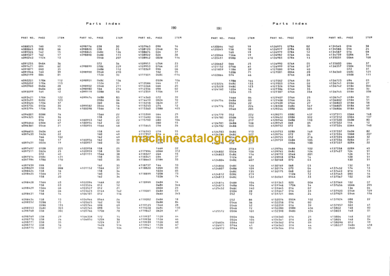 Hitachi KH1000 Hydraulic Crawler Crane Parts Catalog