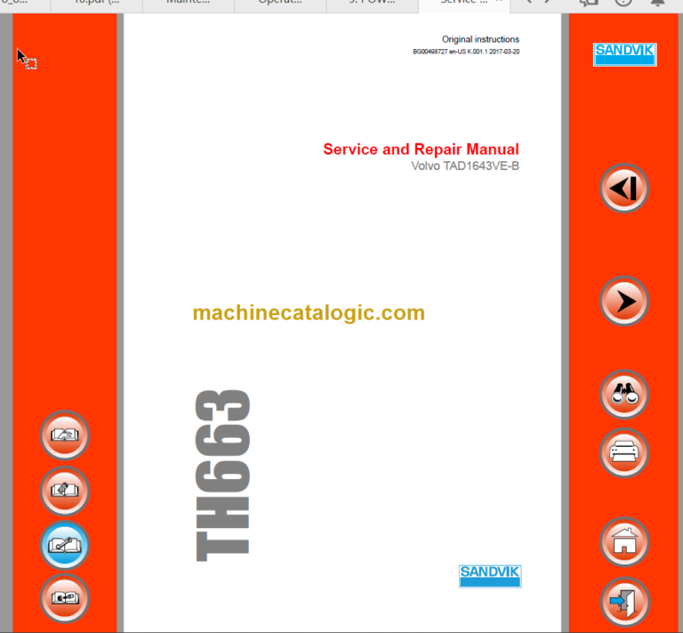 Sandvik TH663 Service Manual Serial No. T763D156