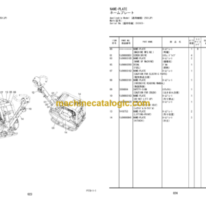 Hitachi ZV250PR-G ZV350PR-G Reversible Vibratory Plate Parts Catalog