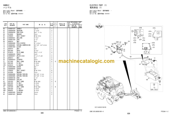 Hitachi ZV550WL Walk-behind Roller Parts Catalog