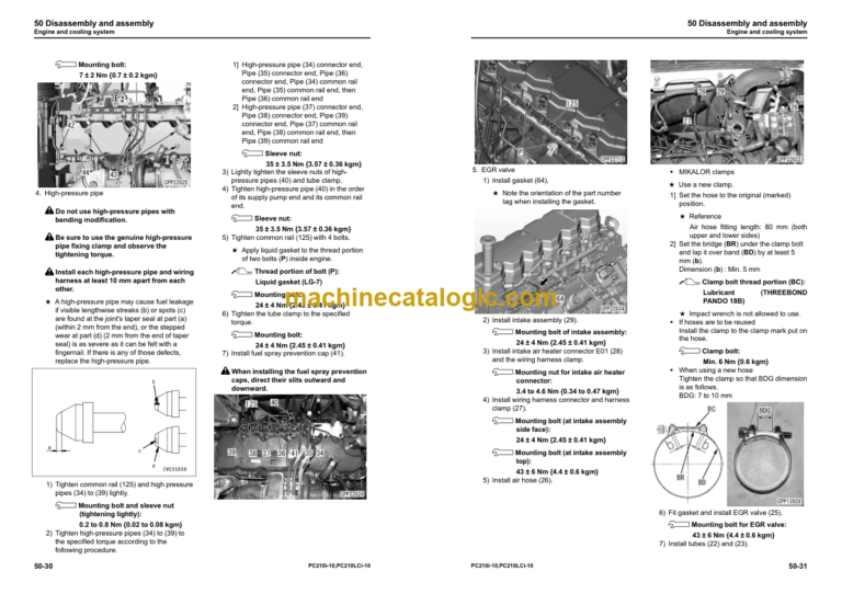 Komatsu PC210i-10i PC210LCi-10i (Serial 451080 and up K65001 and up) Shop Manual