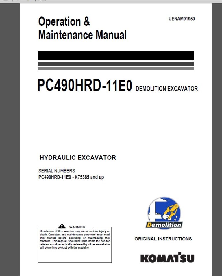 Komatsu Operation and Maintenance Manual 2024 All Models 88 GB