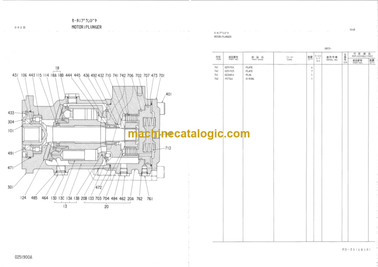 Hitachi KH150-3 Equipment Components Parts Catalog Serial No.0803-