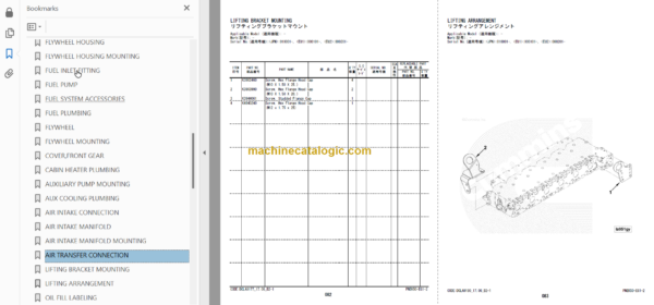 Hitachi ZW220-6 Wheel Loader Engine Parts Catalog (PNEK50-EG1-2)