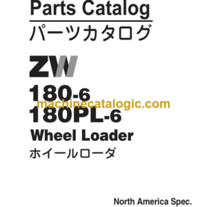 Hitachi ZW180-6 180PL-6 Wheel Loader Parts Catalog