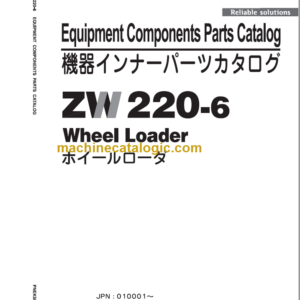 Hitachi ZW220-6 Wheel Loader Equipment Component Parts Catalog