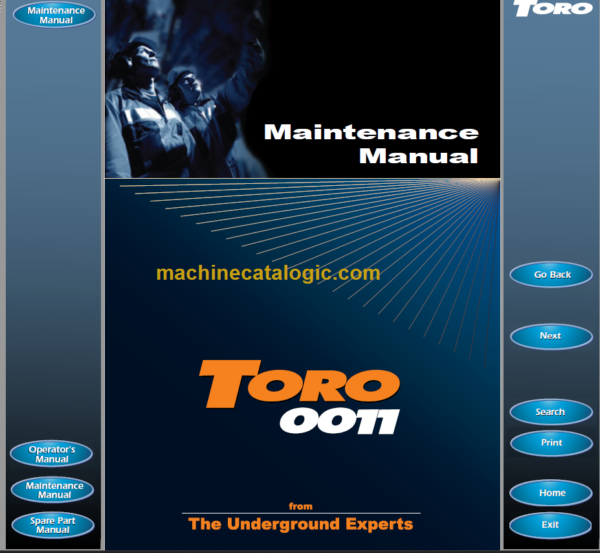 Sandvik TORO 0011 Maintenance Manual Serial No. T5011054