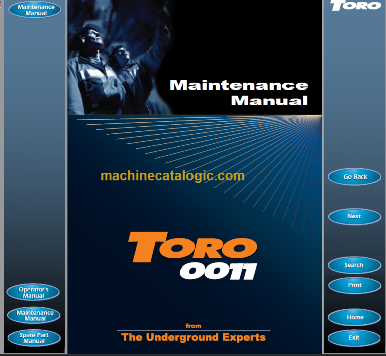 Sandvik TORO 0011 Maintenance Manual Serial No. T5011054