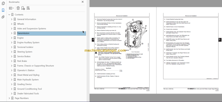 John Deere 670G 670GP 672G and 672GP Motor Grader Repair Technical Manual