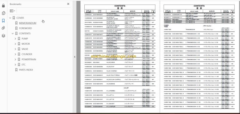 Hitachi ZW220-6 Wheel Loader Equipment Component Parts Catalog