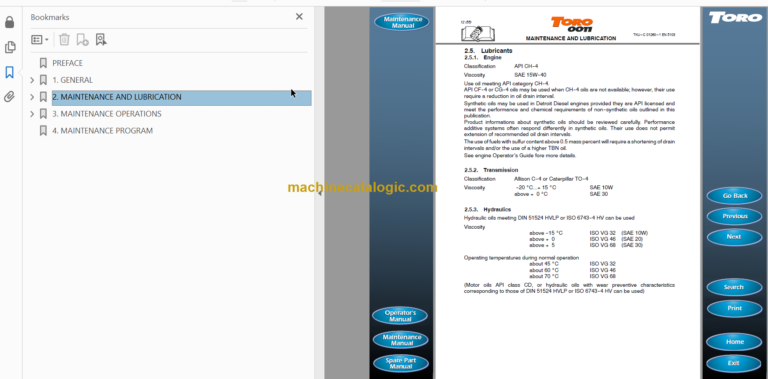 Sandvik TORO 0011 Maintenance Manual Serial No. T5011054
