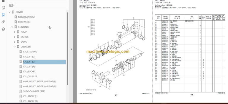 Hitachi ZW220-6 Wheel Loader Equipment Component Parts Catalog