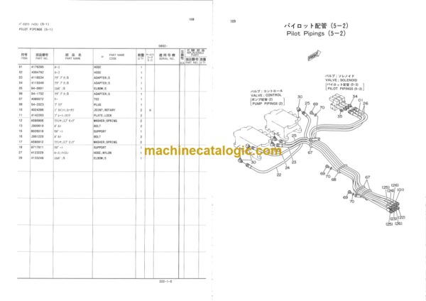 Hitachi KH125D Crawler Crane Parts Catalog Serial No.0802-