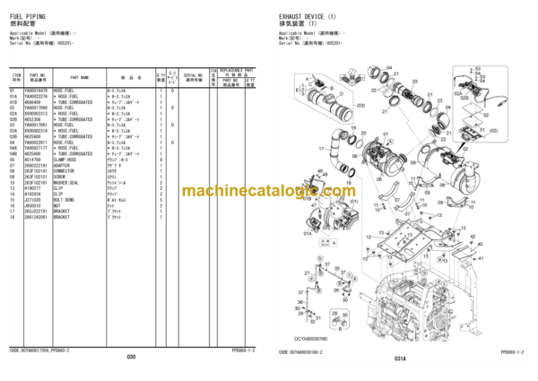 Hitachi ZW180-6 180PL-6 Wheel Loader Parts Catalog