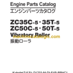 Hitachi ZC35C-5 35T-5 ZC50C-5 50T-5 Vibratory Roller Engine Parts Catalog
