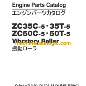 Hitachi ZC35C-5 35T-5 ZC50C-5 50T-5 Vibratory Roller Engine Parts Catalog