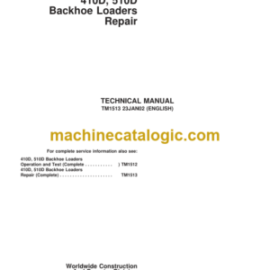 John Deere 410D 510D Backhoe Loaders Repair Technical Manual