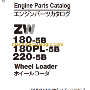 Hitachi ZW180-5B 180PL-5B 220-5B Wheel Loader Engine Parts Catalog